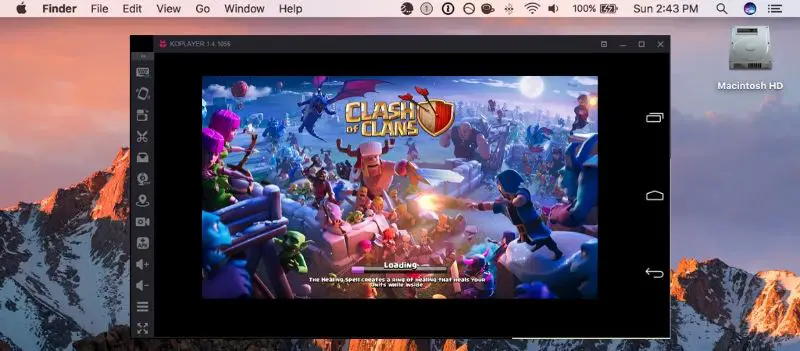 Clash of Clans on Mac using Koplayer