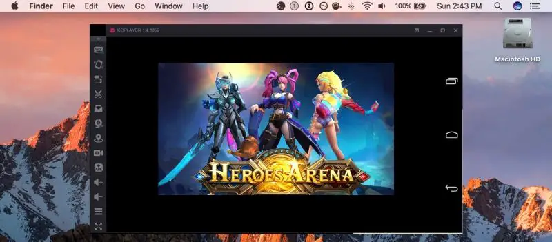 Heroes Arena on Mac OS using KOplayer