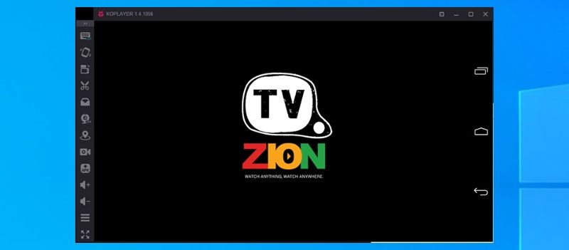 TVZion on PC using KOplayer