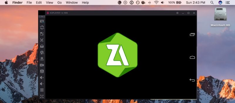 Zarchiver on Mac using Koplayer